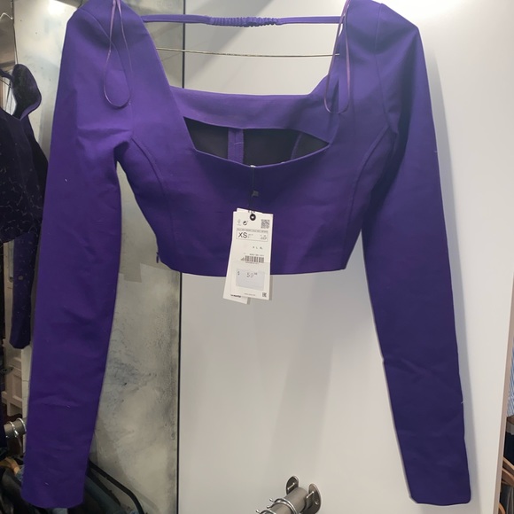 Brand new Zara purple cropped top tags still on - Picture 5 of 9